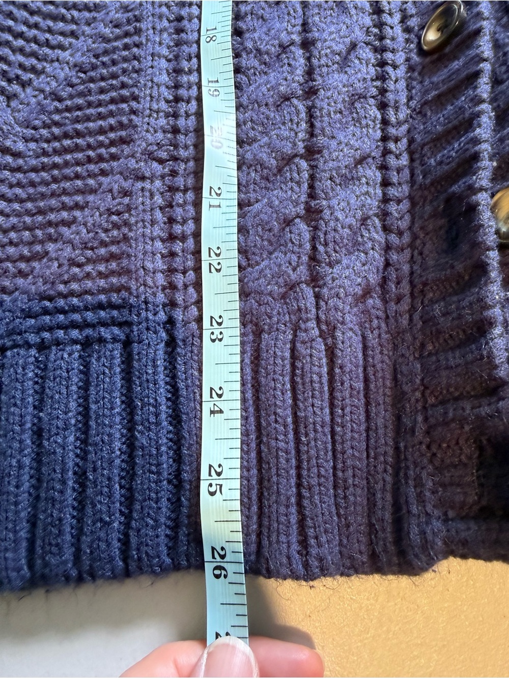 torrid Chunky Cable Knit Cardigan Sweater - Navy Blue - Picture 4 of 6